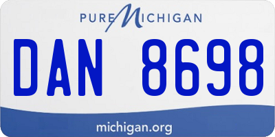 MI license plate DAN8698