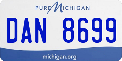 MI license plate DAN8699