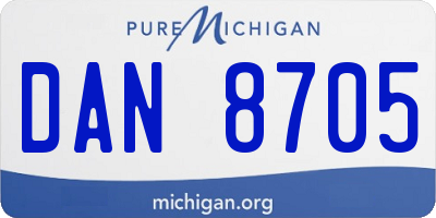 MI license plate DAN8705