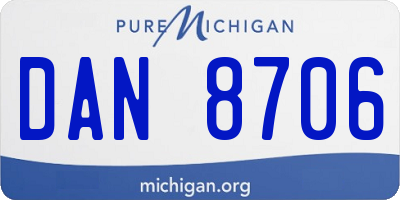 MI license plate DAN8706