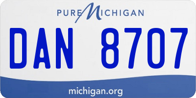 MI license plate DAN8707