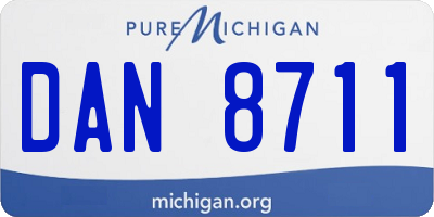 MI license plate DAN8711