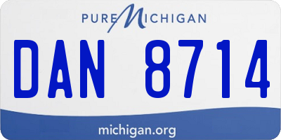 MI license plate DAN8714