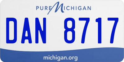 MI license plate DAN8717
