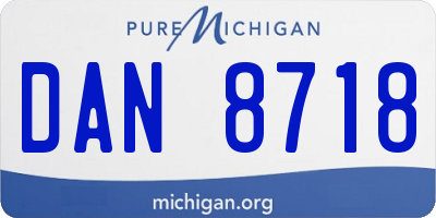 MI license plate DAN8718