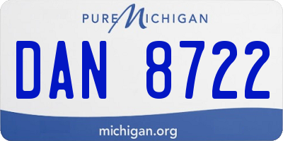 MI license plate DAN8722
