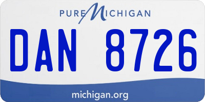 MI license plate DAN8726