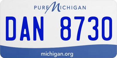 MI license plate DAN8730