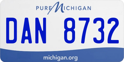 MI license plate DAN8732