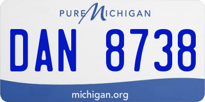 MI license plate DAN8738