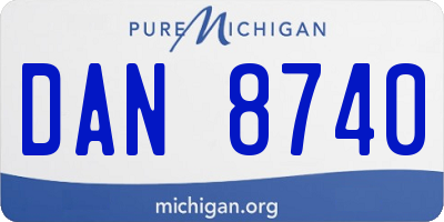 MI license plate DAN8740