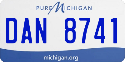 MI license plate DAN8741