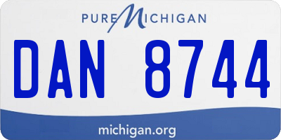 MI license plate DAN8744