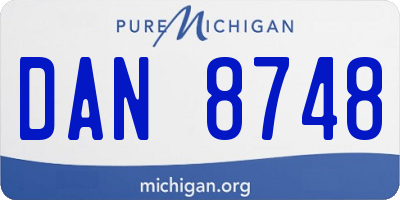 MI license plate DAN8748