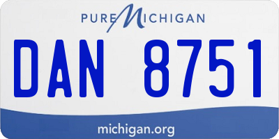 MI license plate DAN8751