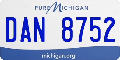 MI license plate DAN8752