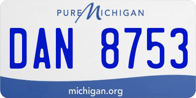 MI license plate DAN8753