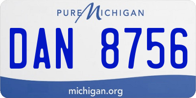 MI license plate DAN8756