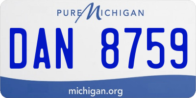 MI license plate DAN8759