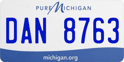 MI license plate DAN8763