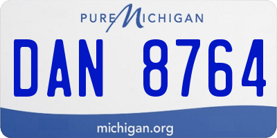 MI license plate DAN8764