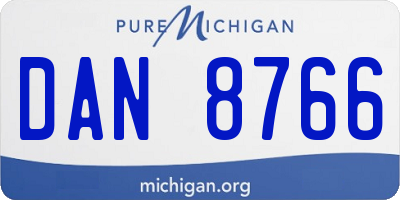 MI license plate DAN8766