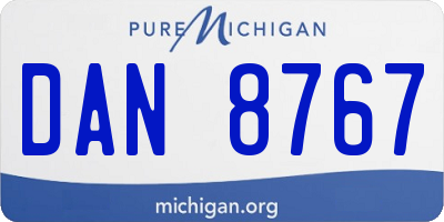 MI license plate DAN8767