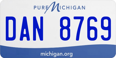 MI license plate DAN8769