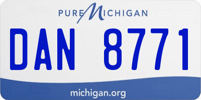 MI license plate DAN8771