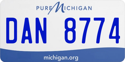 MI license plate DAN8774
