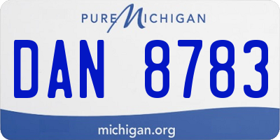 MI license plate DAN8783