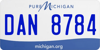 MI license plate DAN8784