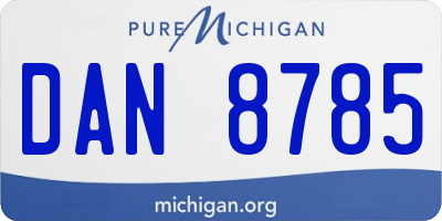 MI license plate DAN8785