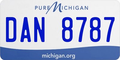 MI license plate DAN8787