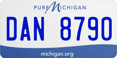 MI license plate DAN8790