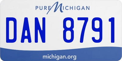 MI license plate DAN8791