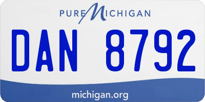 MI license plate DAN8792