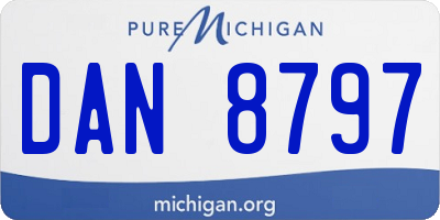 MI license plate DAN8797