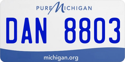 MI license plate DAN8803