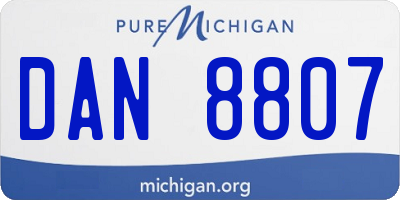 MI license plate DAN8807