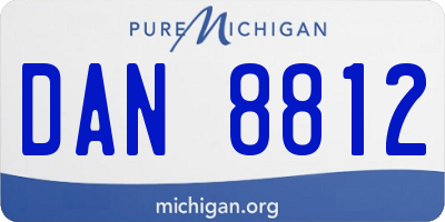 MI license plate DAN8812