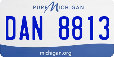 MI license plate DAN8813
