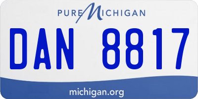 MI license plate DAN8817