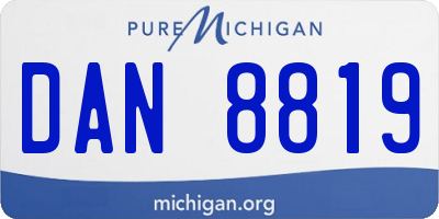 MI license plate DAN8819