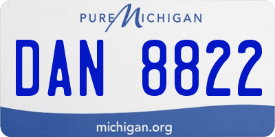 MI license plate DAN8822