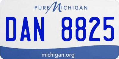 MI license plate DAN8825