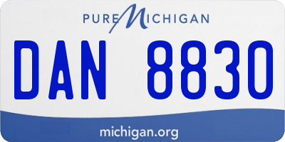 MI license plate DAN8830