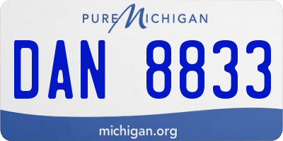 MI license plate DAN8833