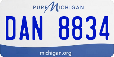 MI license plate DAN8834