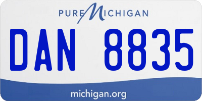 MI license plate DAN8835